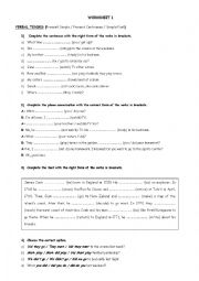 English Worksheet: Tenses Revision