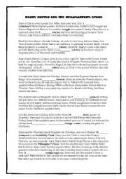 English Worksheet: Harry Potter and the Philosophers Stone