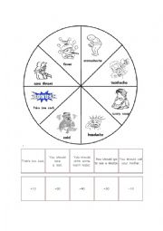 English Worksheet: Whats the matter spin game
