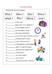 English Worksheet: Wh questions 