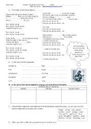 English Worksheet: I used to sing for you