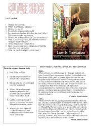 English Worksheet: culture shock