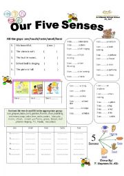 English Worksheet: the five senses