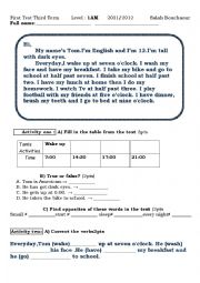 English Worksheet: elementary test
