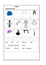 English worksheet: clothes