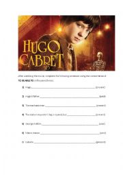 English Worksheet: Hugo Cabret - To Be Able To