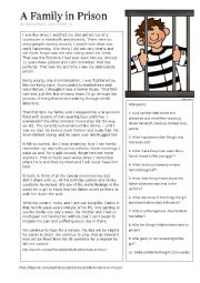 English Worksheet: A Family in Prison