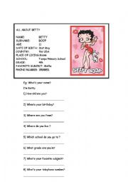 English Worksheet: identity card