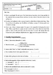 English Worksheet: full term test 7th form