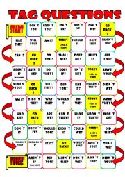 English Worksheet: QUESTION TAGS BOARDGAME