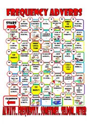 English Worksheet: frequency adverb board game