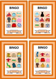 Clothes and accessories_Bingo Cards - Set 3
