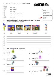 English Worksheet: LIKES & DISLIKES