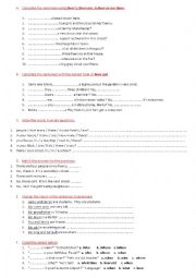 English Worksheet: grammar review on basic topics