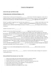 English Worksheet: Listening: Financial Management (interview)