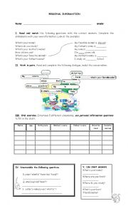 English Worksheet: Personal Information