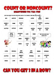 English Worksheet: Quantifier Tic - Tac - Toe