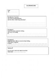 English Worksheet: informal letter assisted letter