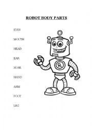 English Worksheet: Robot body parts