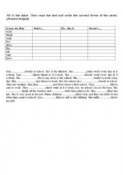 English worksheet: Present Simple