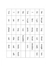 English worksheet: Appearance description