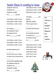English Worksheet: Santa claus is coming to town activity