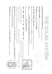 English Worksheet: Solar System Worksheet