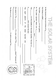 English Worksheet: Solar System Worksheet