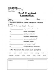English Worksheet: English test