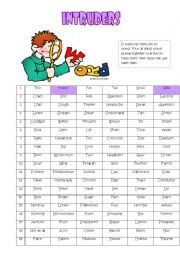 English Worksheet: Intruders