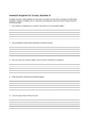English Worksheet: Academic Integrity: Cheating Assignment