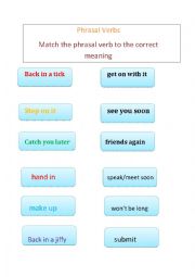 English Worksheet: Phrasal verbs