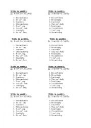 English Worksheet: can -  can`t