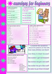 English Worksheet: exercises for beginners