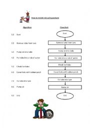 English Worksheet: How to mend a bicycle puncture