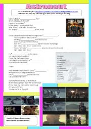 English Worksheet: Astronaut, by Simple Plan