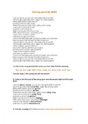 SONG: DANCING QUEEN - ESL worksheet by yaluf