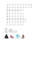 English worksheet: crossword - clothes