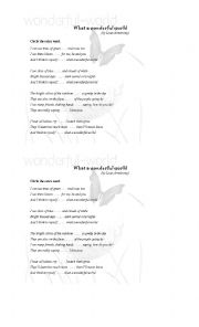 English Worksheet: What a Wonderful World Song