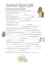 English Worksheet: Ancient Egypt quiz