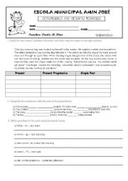 English Worksheet: Past Tense + Pronouns Exercises