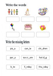 English worksheet: my birthday