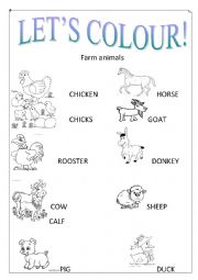 English Worksheet: FARM ANIMALS