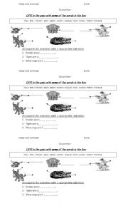 English Worksheet: ANIMAL PARTS OF THE BODY