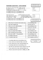 English Worksheet: John Lennon/Green Day - Working Class Hero - Song activity