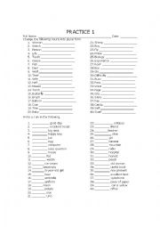 English Worksheet: A / AN