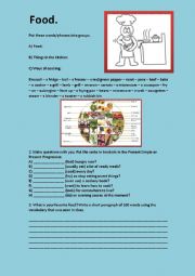 English Worksheet: Food using Present simple and simple progressive.