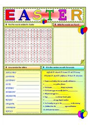 English Worksheet: EASTER TIME - VOCABULARY ACTIVITIES