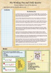 English Worksheet: Working day and daily routine