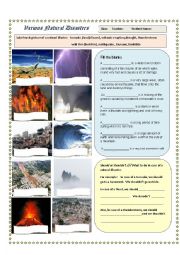 Natural Disasters Worksheet - Pics and Qs